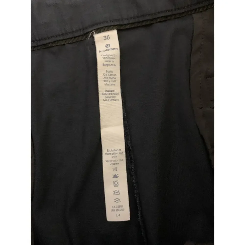 Lululemon Commission Pants Mens 36x31.5 Navy Blue Warpstreme Stretch ABC Chino